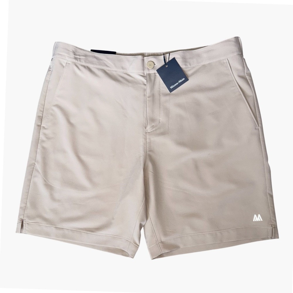Mizzen+Main Deck Shorts Mens XL Khaki Performance Stretch Quick Dry 7" NWT